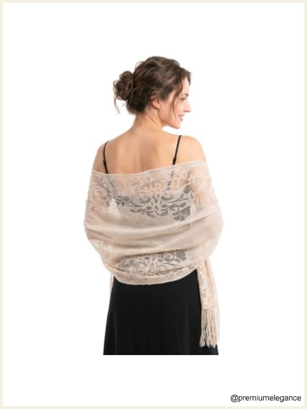 Women's Lace Pashmina Shawls and Wraps, Wedding Bridal Scarf Chapel Veil